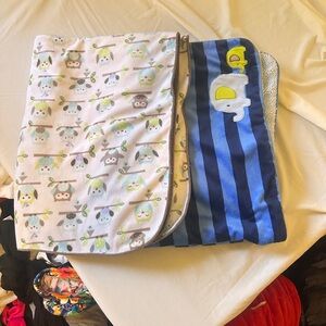 Cute Animal and Striped Baby Blanket Set